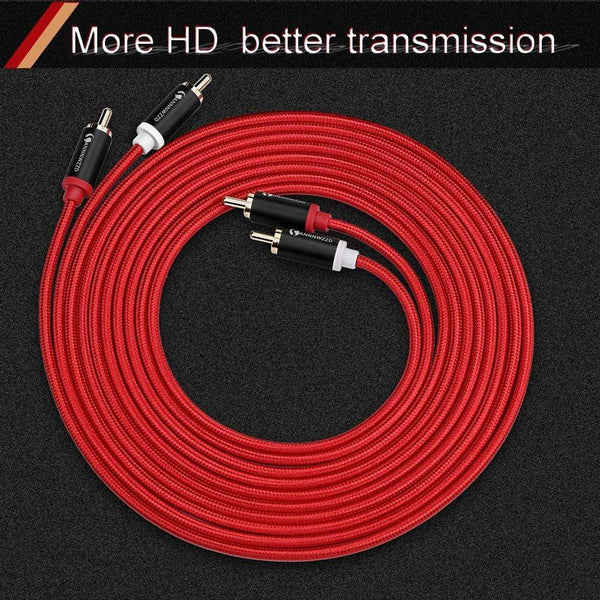 Planet Gates RCA Cable 2RCA to 2 RCA Male to Male Audio Cable Gold-Plated RCA Audio Cable 1m 2m for Home Theater DVD TV Amplifier CD Soundbox