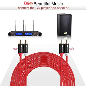 Planet Gates RCA Cable 2RCA to 2 RCA Male to Male Audio Cable Gold-Plated RCA Audio Cable 1m 2m for Home Theater DVD TV Amplifier CD Soundbox