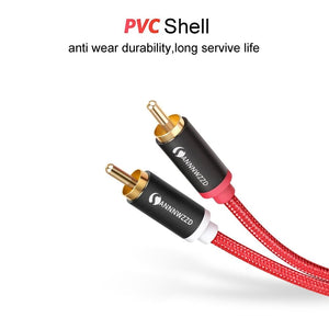 Planet Gates RCA Cable 2RCA to 2 RCA Male to Male Audio Cable Gold-Plated RCA Audio Cable 1m 2m for Home Theater DVD TV Amplifier CD Soundbox