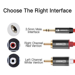 Planet Gates RCA Cable 3.5mm Jack to 2 RCA Aux Cable 3.5 mm to 2RCA Adapter Splitter Audio Cable for TV Box Audio Home Theater Speaker Wire
