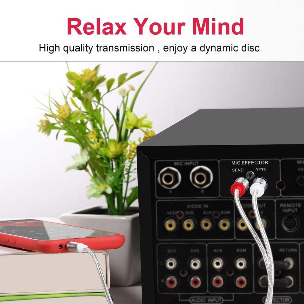 Planet Gates RCA Cable Jack 3.5 to 2 RCA Cable 3.5mm Jack to 2RCA Male Splitter Aux Cable 1M 2M 3M 5M for HDTV PC Amplifiers DVD Speaker Wire