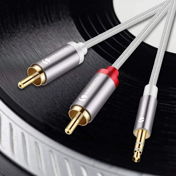 Planet Gates RCA Cable Jack 3.5 to 2 RCA Cable 3.5mm Jack to 2RCA Male Splitter Aux Cable 1M 2M 3M 5M for HDTV PC Amplifiers DVD Speaker Wire