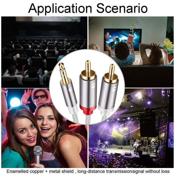 Planet Gates RCA Cable Jack 3.5 to 2 RCA Cable 3.5mm Jack to 2RCA Male Splitter Aux Cable 1M 2M 3M 5M for HDTV PC Amplifiers DVD Speaker Wire