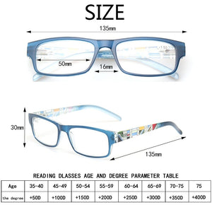 Planet Gates Reading glasses Spring Hinge Stylish Pattern Design Readers Men and Women Color eyewears Prresbyopia Glasses Diopter +50 to +600