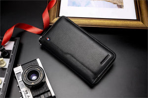 Planet Gates Real Cow skin Men Wallets Large Capacity Card Holder Wallet Coin Purse Genuine Leather Long Purse For Men N8226-2