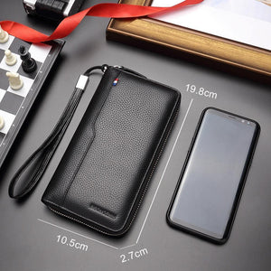 Planet Gates Real Cow skin Men Wallets Large Capacity Card Holder Wallet Coin Purse Genuine Leather Long Purse For Men N8226-2