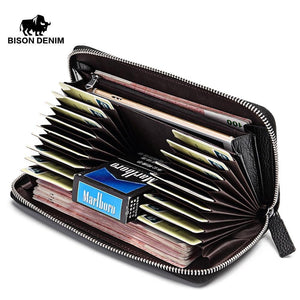 Planet Gates Real Cow skin Men Wallets Large Capacity Card Holder Wallet Coin Purse Genuine Leather Long Purse For Men N8226-2