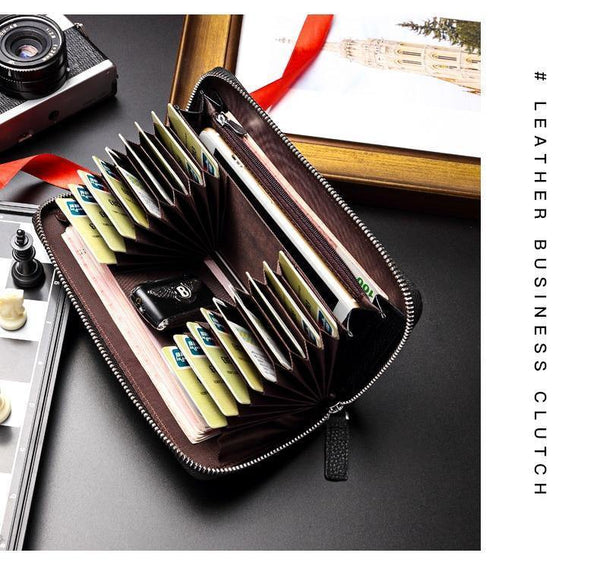 Planet Gates Real Cow skin Men Wallets Large Capacity Card Holder Wallet Coin Purse Genuine Leather Long Purse For Men N8226-2