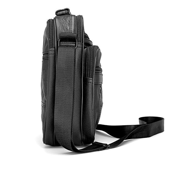 Planet Gates Real Cowhide Leather Men Handbags Black Male Messenger Bags Men's Small Strap Adjustable Briefcase Man Crossbody Bags