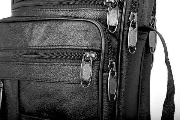 Planet Gates Real Cowhide Leather Men Handbags Black Male Messenger Bags Men's Small Strap Adjustable Briefcase Man Crossbody Bags