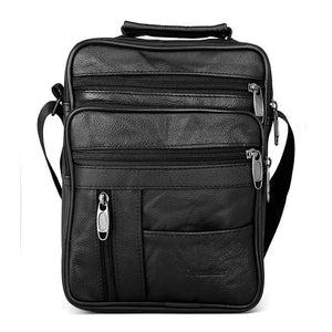 Planet Gates Real Cowhide Leather Men Handbags Black Male Messenger Bags Men's Small Strap Adjustable Briefcase Man Crossbody Bags
