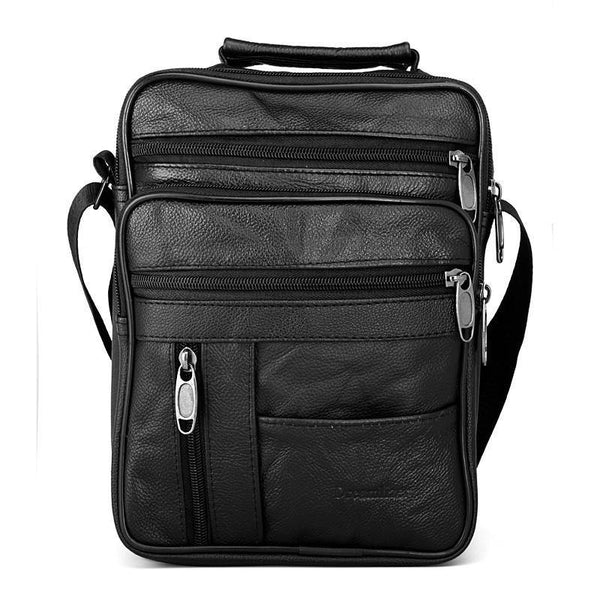 Planet Gates Real Cowhide Leather Men Handbags Black Male Messenger Bags Men's Small Strap Adjustable Briefcase Man Crossbody Bags