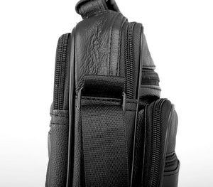 Planet Gates Real Cowhide Leather Men Handbags Black Male Messenger Bags Men's Small Strap Adjustable Briefcase Man Crossbody Bags