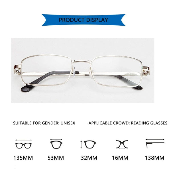 Planet Gates Real Glass Lens Reading Glasses Men Women Square Full Frame Presbyopic Glasses Anti-Scratch Diopter Eyewear +1.5 2.0 2.5