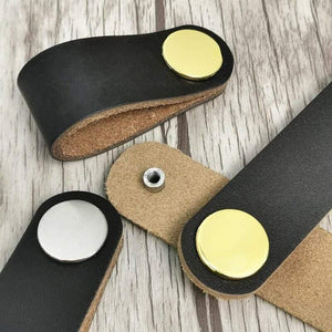 Real Leather Handle Soft Brown Furniture Cupboard Cabinet Pull Wardrobe Dresser Drawer Closet Door Knobs Hardware Accessories