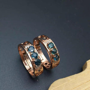 Planet Gates Real Natural Diamond & Sapphires silver Ring Fine Jewelry 3PCS Wedding Ring Anniversary Gemstone