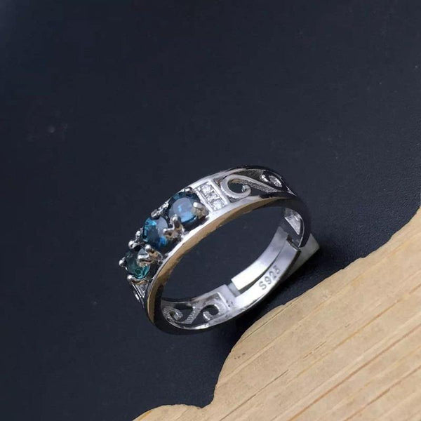 Planet Gates Real Natural Diamond & Sapphires silver Ring Fine Jewelry 3PCS Wedding Ring Anniversary Gemstone