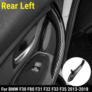 Planet Gates Rear Left Plastic Car Interior Door Pull Handle Trim Cover Carbon Printed For BMW F30 F80 F31 F32 F33 F35 2013 2014 2015 2016-2018