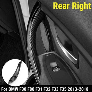 Planet Gates Rear Right Plastic Car Interior Door Pull Handle Trim Cover Carbon Printed For BMW F30 F80 F31 F32 F33 F35 2013 2014 2015 2016-2018