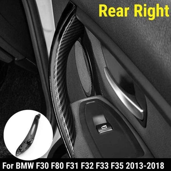Planet Gates Rear Right Plastic Car Interior Door Pull Handle Trim Cover Carbon Printed For BMW F30 F80 F31 F32 F33 F35 2013 2014 2015 2016-2018