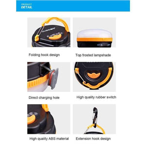 Planet Gates Rechargeable Camping Lantern 5 LED Tent Night Light Portable Ultra Bright Camp Waterproof Gadgets Lamp Flashlights Power Bank