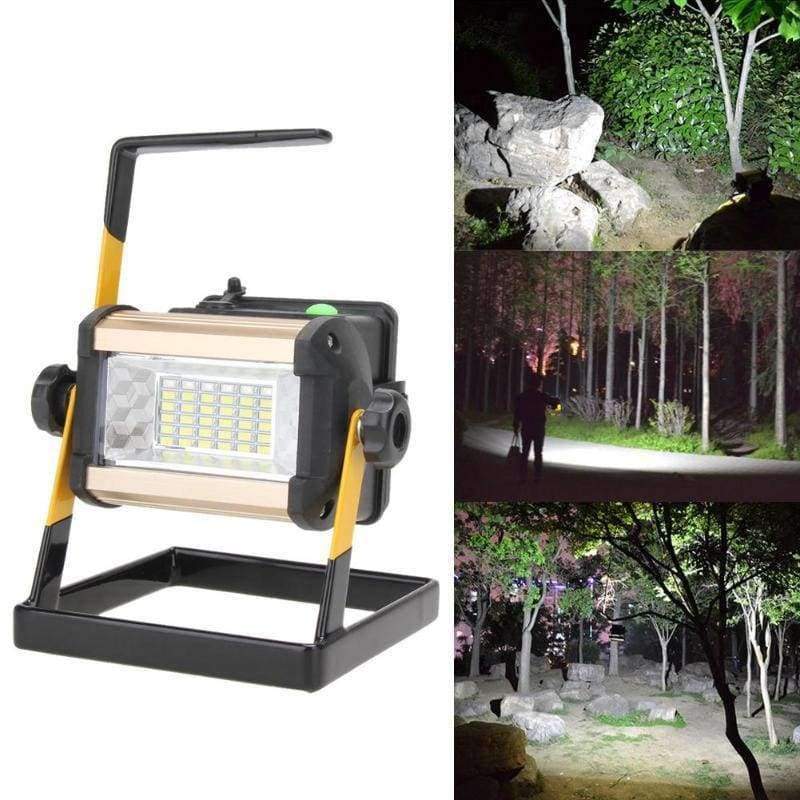 Planet Gates Rechargeable Floodlight 50W 36 LED Lamp Portable 2400LM Spotlight Flood Spot Work Light for Outdoor Camping Lamps With Charger