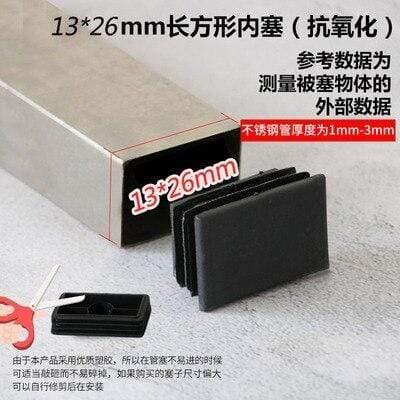 10pcs Plastic Furniture Leg Hole Plug Black Blanking End Cover Steel Square Tube Hole Cover  Anti-slip Mat Furniture Accessories