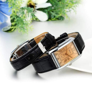 Planet Gates Rectangle Lovers Watch Leather Charm Arabic Numerals Men Women Wristwatch Hours Relogio Feminino