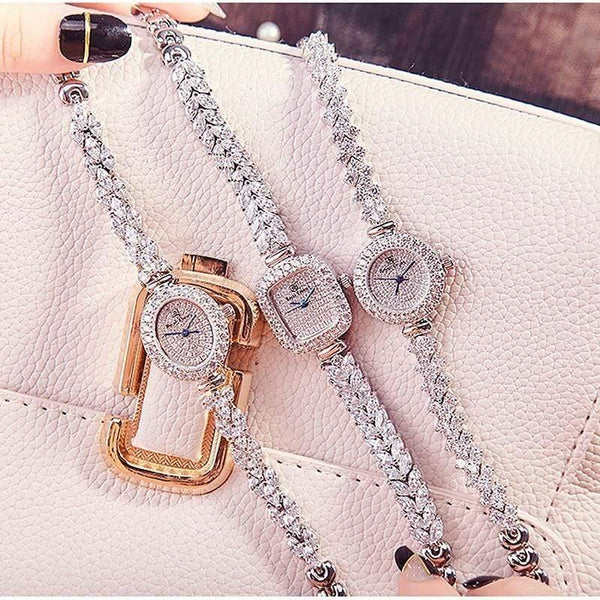 Planet Gates Rectangle Women's Watch Japan Quartz Fashion Luxury Jewelry Hours Bracelet Rhinestone Girl's Birthday Gift Royal Crown Box