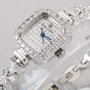 Planet Gates Rectangle Women's Watch Japan Quartz Fashion Luxury Jewelry Hours Bracelet Rhinestone Girl's Birthday Gift Royal Crown Box