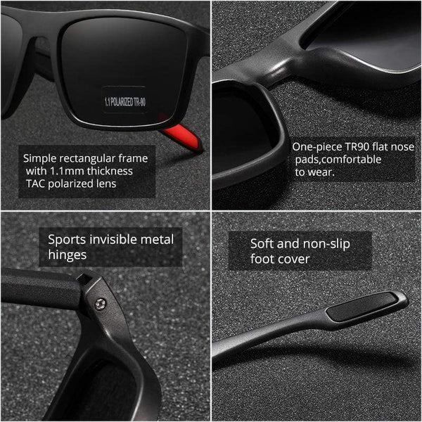 Planet Gates Rectangular Ultra Light TR90 Sunglasses Men Polarized TAC 1.1mm Thickness Lens Driving Sun Glasses Women Sports Cat.3