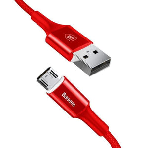 Baseus LED Lighting Micro USB Cable for Xiaomi Redmi 4X Note 4 5 Reversible Micro USB Charging Cable for Samsung S7 Mobile Phone