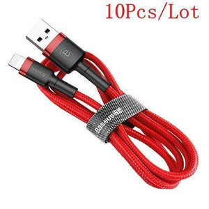 Planet Gates Red / 0.5m Baseus 10Pcs/Lot USB Cable for iPhone Cable X 8 7 6 6s 5 5s Fast Charging Cable Mobile Phone Charger Cord Adapter USB Data Cable