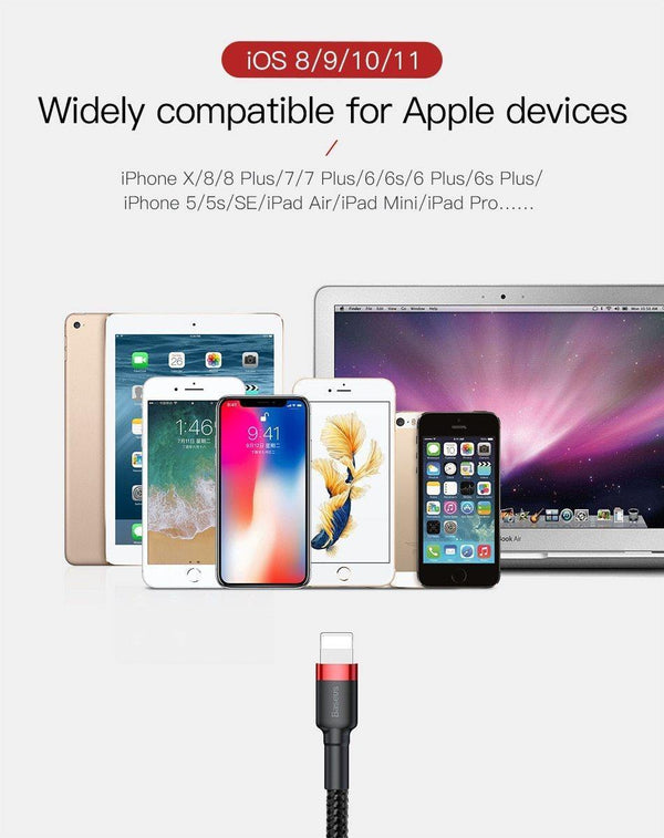 Planet Gates Red / 0.5m Baseus Classic USB Cable for iPhone xs max Charger USB Data Cable for iPhone X 8 6 6s 2.4A USB Charging Cable Phone Cord Adapter