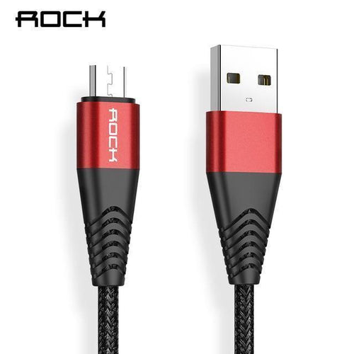 Planet Gates Red / 0.5m ROCK Metal Micro USB Cable 2.4A for Samsung Xiaomi Redmi Note 5 Pro LG USB Nylon Braided Fast Charge Data Charging Phone Charger