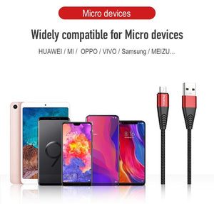 Planet Gates Red / 0.5m ROCK Metal Micro USB Cable 2.4A for Samsung Xiaomi Redmi Note 5 Pro LG USB Nylon Braided Fast Charge Data Charging Phone Charger