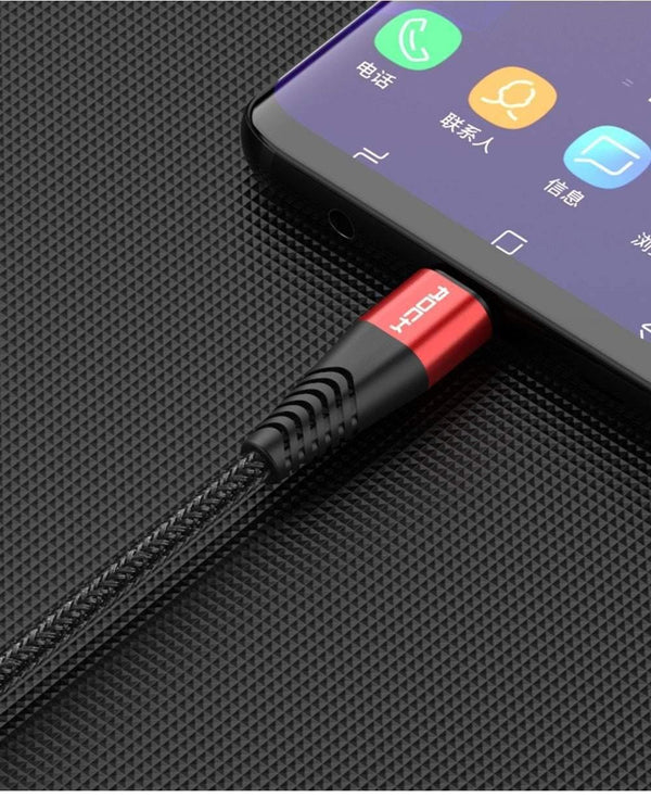 Planet Gates Red / 0.5m ROCK Metal Micro USB Cable 2.4A for Samsung Xiaomi Redmi Note 5 Pro LG USB Nylon Braided Fast Charge Data Charging Phone Charger