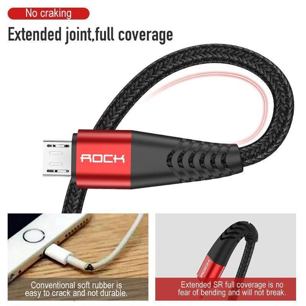 Planet Gates Red / 0.5m ROCK Metal Micro USB Cable 2.4A for Samsung Xiaomi Redmi Note 5 Pro LG USB Nylon Braided Fast Charge Data Charging Phone Charger