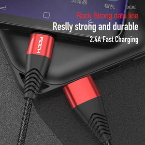 Planet Gates Red / 0.5m ROCK Metal Micro USB Cable 2.4A for Samsung Xiaomi Redmi Note 5 Pro LG USB Nylon Braided Fast Charge Data Charging Phone Charger