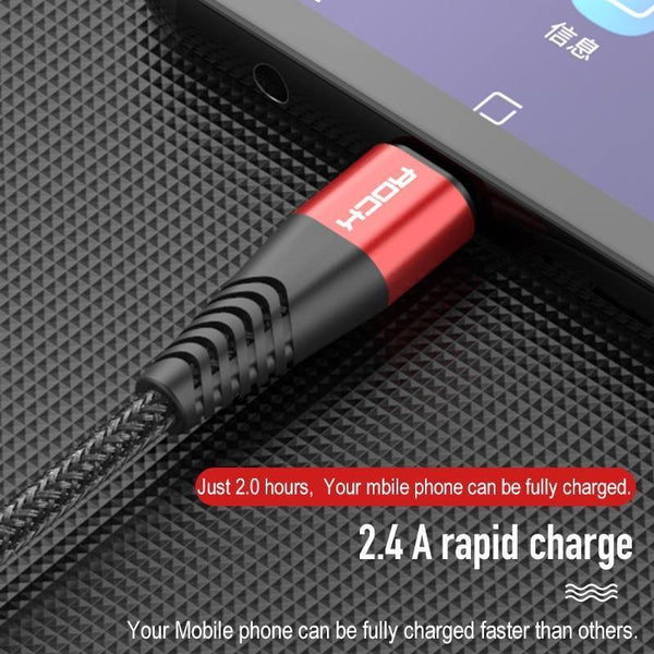 Planet Gates Red / 0.5m ROCK Metal Micro USB Cable 2.4A for Samsung Xiaomi Redmi Note 5 Pro LG USB Nylon Braided Fast Charge Data Charging Phone Charger
