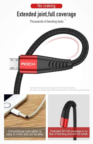 Planet Gates Red / 0.5m ROCK Metal Micro USB Cable 2.4A for Samsung Xiaomi Redmi Note 5 Pro LG USB Nylon Braided Fast Charge Data Charging Phone Charger