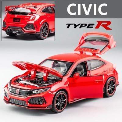 Planet Gates Red 1 1:32 HONDA CIVIC TYPE R Alloy Sports Car Model Diecasts & Toy Vehicles Metal Car Model Sound Light Collection Childrens Toy Gift