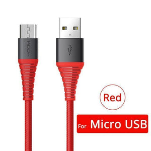 Planet Gates Red / 1.2m 10 Pack ROCK Hi-Tensile Micro USB Cable for Samsung Xiaomi LG USB Fast Charging Data Braided Charger Android Mobile Phone 120CM