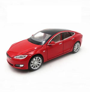Planet Gates Red 1/32 Alloy Tesla Model S  Saloon Toy Vehicle Simulation Sound Light Pull Back Toys Car For Children Kids Gift blue car