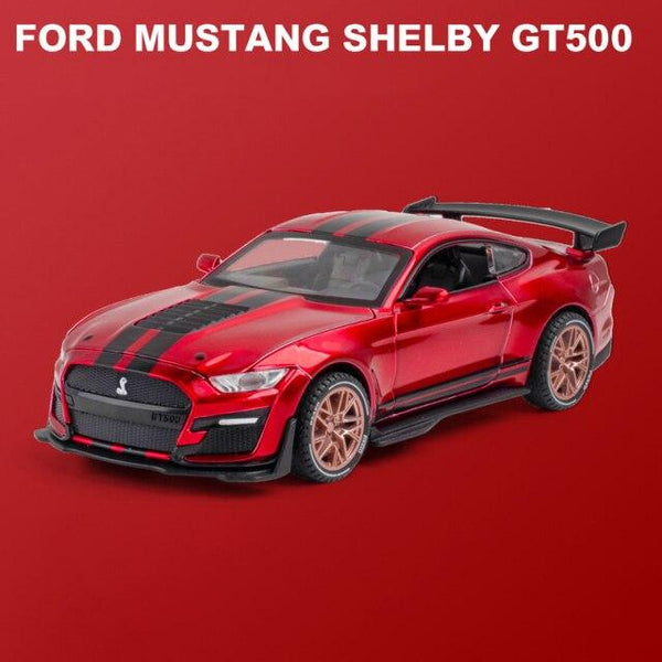 Planet Gates Red 1:32 Ford Mustang Shelby GT500 GT350 Supercar High Simulation Car Model Alloy Pull Back Kid Toy Car 4 Open Door Children's Gifts