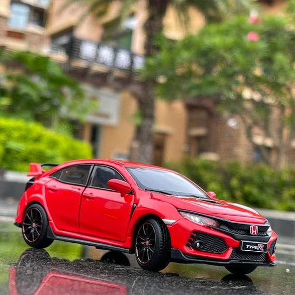 Planet Gates Red 1/32 HONDA Civic Type R FK8 Alloy Car Model Diecast Metal Simulation Toy Vehicles Car Model Sound Light Collection Kids Toy Gift