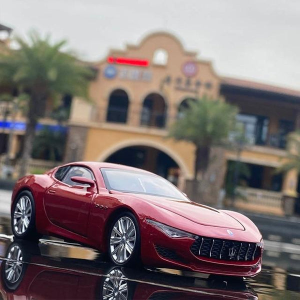 Planet Gates Red 1:32 Maserati Alfieri Alloy Sports Car Model Diecasts Metal Toy Vehicles Car Model Sound and Light High Simulation Kids Toy Gift