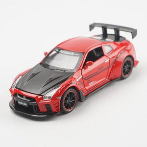 Planet Gates Red 1:32 Nissan Gtr Sports Car Alloy Car Model For Children Boy Metal Pull Back Toy Car Decoration Simulation Model Car Collection