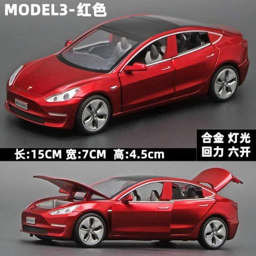 Planet Gates Red 1:32 Tesla MODEL3 Alloy Model Sound and Light Pull Back Car Model Children's Toys Decoration Collection Toys Car Toy