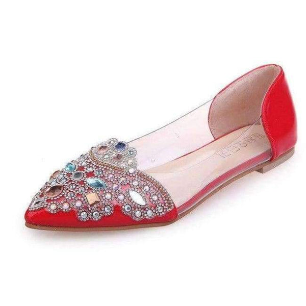 Planet Gates Red 1 / 4 ANOVISHANA women Ballet flats shoes women Rhinstone ballerina flats women flats shoes luxury shoes Crystal wedding shoes D401